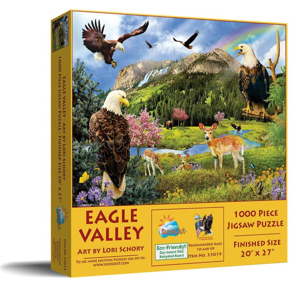 3/$55❤️new sealed EAGLE VALLEY by Lori Schory SunsOut 1000 pc puzzle Made in USA